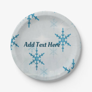 SnowflakesBling Christmas Paper Plate 