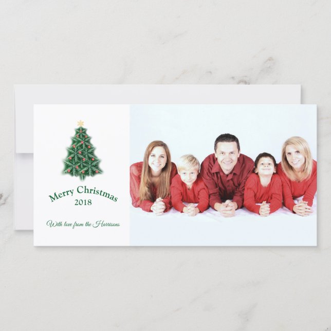 Snowflkae Christmas Tree Appartement Carte photo d (Devant)