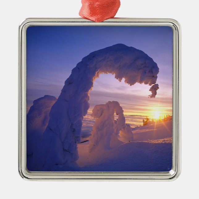 Snowghosts in the Whitefish Range of Montana Metal Ornament (Front)