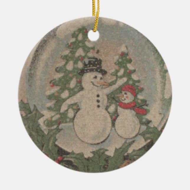 Snowglobe Ceramic Ornament (Front)