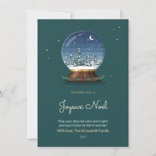 Snowglobe Flurry Family Christmas Card