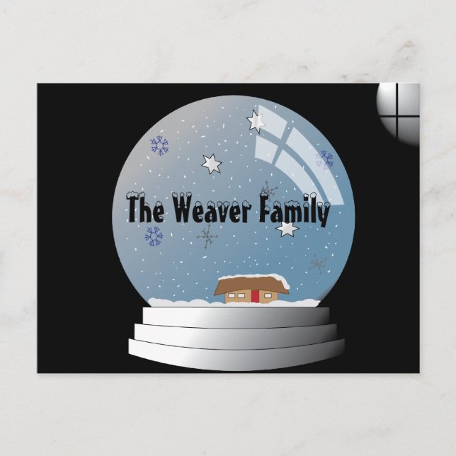 Snowglobe Illustration Personalized Postcard (Front)