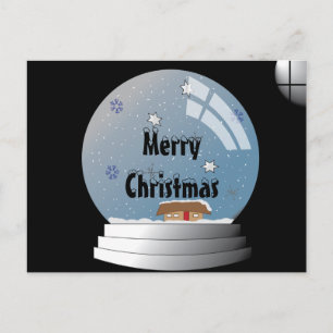 Snowglobe Illustration with Custom Text Postcard