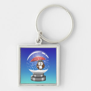 snowglobe owl keychain