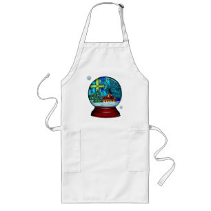 Snowglobe Whimsey Catholic Holiday Long Apron