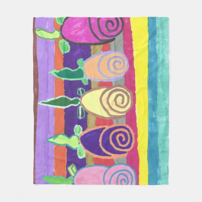 Snowie Roses Fleece Blanket (Front)