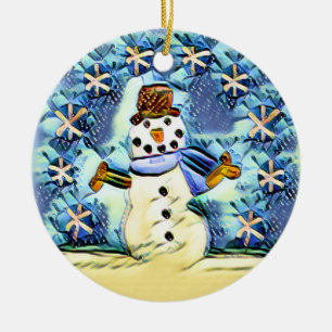 Snowie Snowman Ceramic Ornament