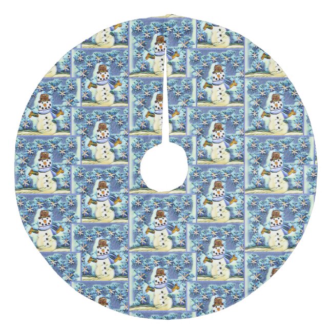 Snowie Snowman Fleece Tree Skirt (Front)