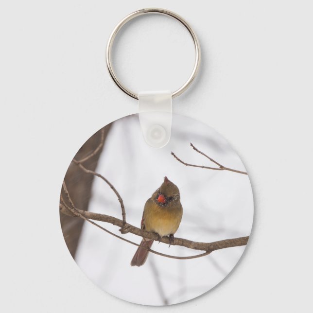 Snowing Again Says Mrs Cardinal Keychain (Front)