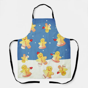 Snowing Gingerbread With Hearts Apron