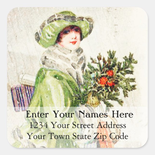 Snowing on a Christmas Shopper Address Label (Front)