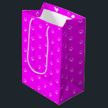 Snowing - White Snowflakes magenta Winter gift Medium Gift Bag<br><div class="desc">Snowing - White Snowflakes magenta pink Winter gift Medium Gift Bag</div>