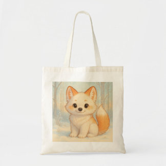 Snowlight Fox Pup Tote Bag
