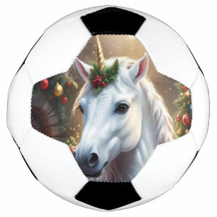 Snowlight: The Enchanted Christmas Unicorn Soccer Ball