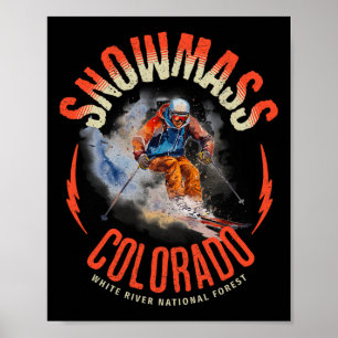 Snowm Colorado Vibrant Snow Skiing Poster