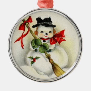 Snowman 001 metal ornament