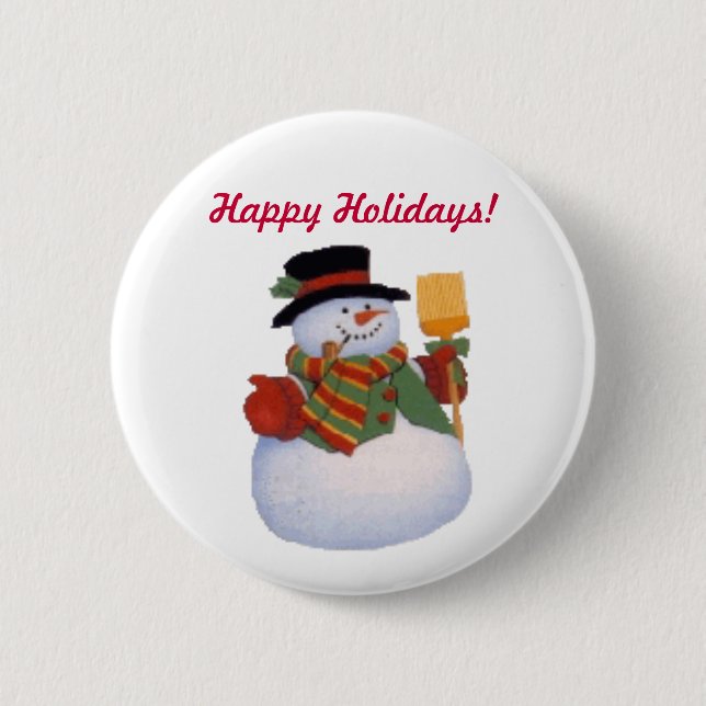 Snowman 2 Inch Round Button (Front)