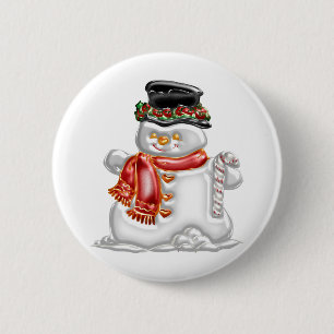 Snowman 2 Inch Round Button