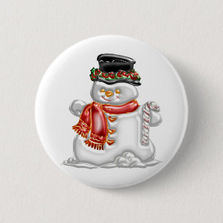 Snowman 2 Inch Round Button