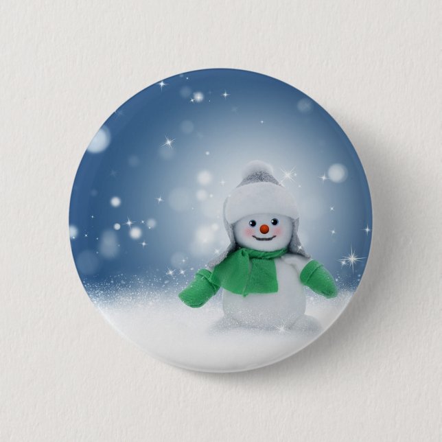 Snowman 2 Inch Round Button (Front)