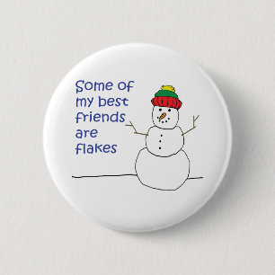Snowman 2 Inch Round Button