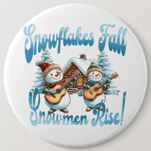 Snowman 6 Inch Round Button