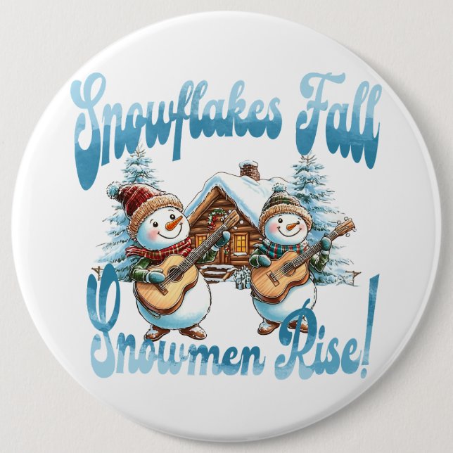 Snowman 6 Inch Round Button (Front)