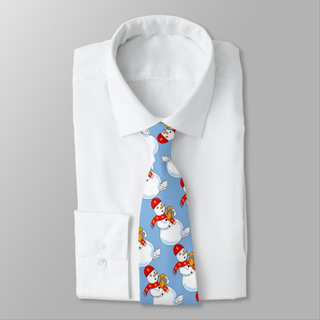 Snowman Accountant Tie (Tied)