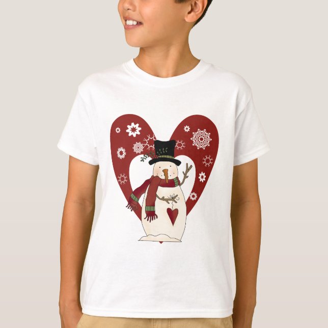 Snowman aime les T-shirts et cadeaux de neige (Devant)