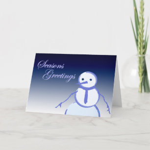 snowman. all blue. holiday card