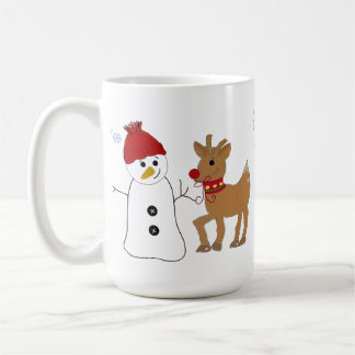 Snowman and a Reindeer Coffee Mug