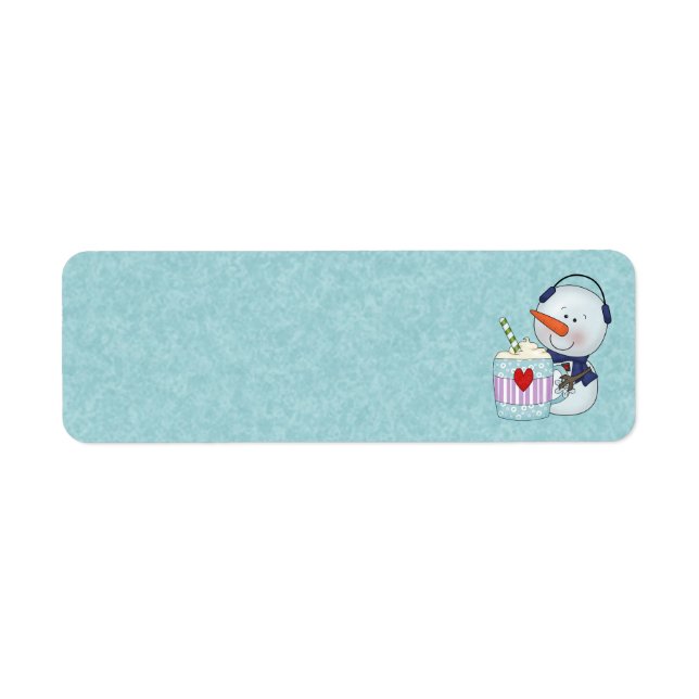 SNOWMAN AND COCOA MUG ADDRESS LABELS (Front)