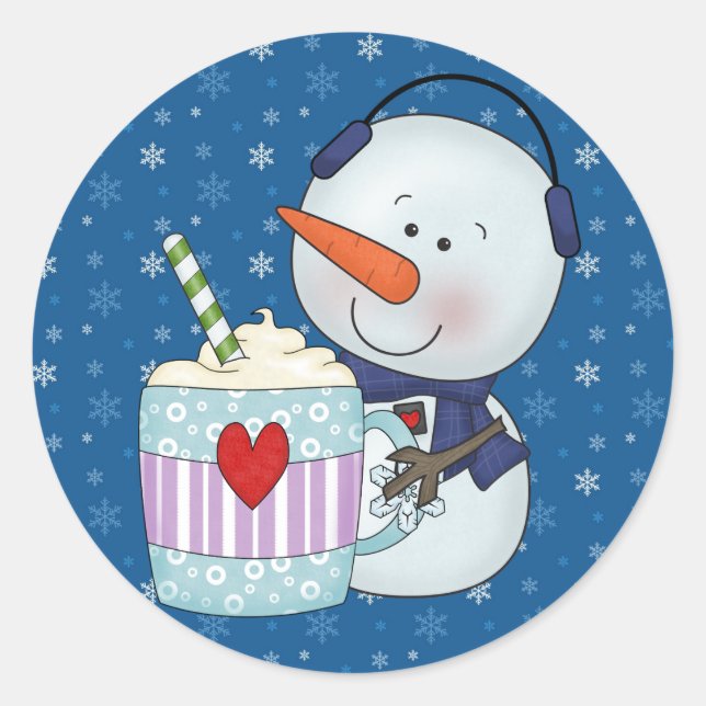 SNOWMAN AND COCOA MUG STICKERS (Front)