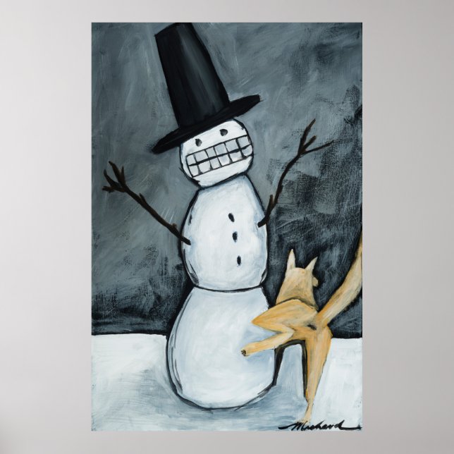 Snowman and dog poster (Front)