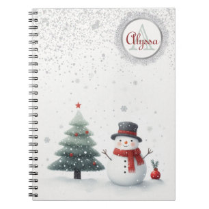 Snowman and Evergreen Notebook