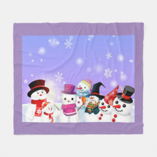 Snowman and Friends Fleece Blanket