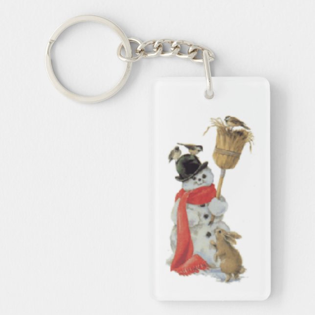 Snowman And Friends Keychain (Front)