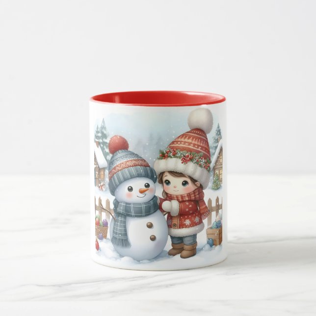 Snowman and Friends Kids Christmas Mug (Center)