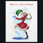 Snowman and Girl Dancers Christmas Letterhead<br><div class="desc">Christmas Letterhead with Happy Snowman and Girl Dance Tango Christmas Party Fun Cartoon Drawing - Choose / Add Your Unique Text / Name / Color - Make Your Special Gift - Resize and move or remove and add elements / text with Customization tool ! Drawing and Design by MIGNED. Please...</div>