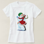 Snowman and Girl Dancers Christmas T-Shirt<br><div class="desc">Christmas T-shirts or Hoodies with Happy Snowman and Girl Dance Tango Christmas Party Cartoon Drawing T-shirt - or Choose / Add Your Unique Text / Name / Colour - Make Your Special Gift - Resize and move or remove and add elements / text with customization tool ! Drawing and Design...</div>