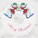 Snowman and Girl Dancers Christmas Wine Glass Tag<br><div class="desc">Christmas Wine Glass Tags with Happy Snowman and Girl Dance Tango Christmas Party Fun Cartoon Drawing Wine Glass Charms - Customizable - or Choose / Add Your Unique Text / Name / Colour - Make Your Special Gift - Resize and move or remove and add elements / text with Customization...</div>