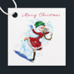 Snowman and Girl Dancers Funny Christmas Gift Tags<br><div class="desc">Gift Tags with Happy Snowman and Girl Dance Tango Christmas Party Fun Cartoon Drawing - or Choose / Add Your Unique Text / Name / Colour - Make Your Special Gift Tag - Resize and move or remove and add elements / text with Customization tool ! Drawing and Design by...</div>