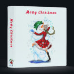 Snowman and Girl Dancing Christmas Binder Gift<br><div class="desc">Happy Snowman and Girl Dance Tango Christmas Party Fun Cartoon Drawing - Choose / Add Your Unique Text / Name / Colour - Make Your Special Gift - Resize and move or remove and add elements / text with customization tool ! Drawing and Design by MIGNED. Please see my other...</div>