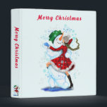 Snowman and Girl Dancing Christmas Binder Gift<br><div class="desc">Happy Snowman and Girl Dance Tango Christmas Party Fun Cartoon Drawing - Choose / Add Your Unique Text / Name / Colour - Make Your Special Gift - Resize and move or remove and add elements / text with customization tool ! Drawing and Design by MIGNED. Please see my other...</div>