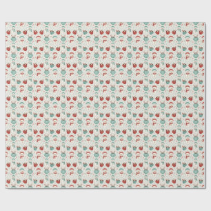 Snowman and Hot Cocoa Christmas Seamless Pattern Wrapping Paper