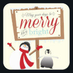 Snowman and Penguin Christmas Stickers<br><div class="desc">Merry and bright Christmas stickers,  perfect for adding to holiday cards,  gift bags and packages.</div>