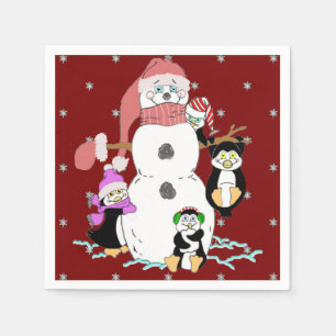 Snowman and Penguin Napkins