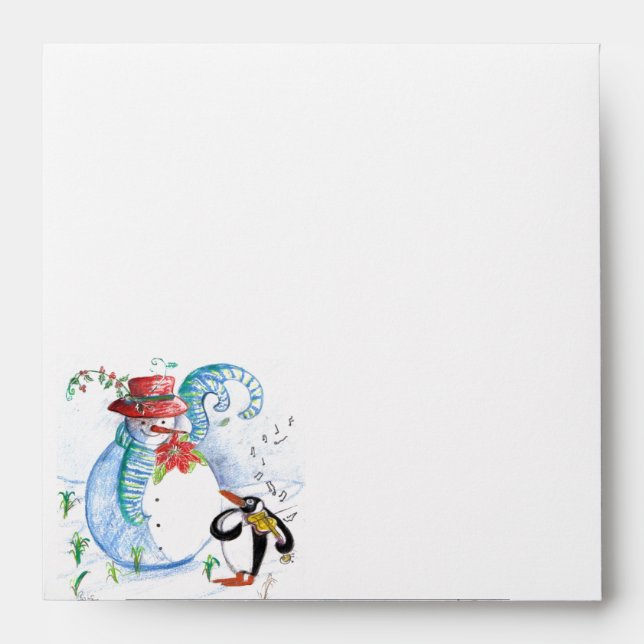 SNOWMAN AND PENGUIN'S WINTER SERENADE ENVELOPES (Front)