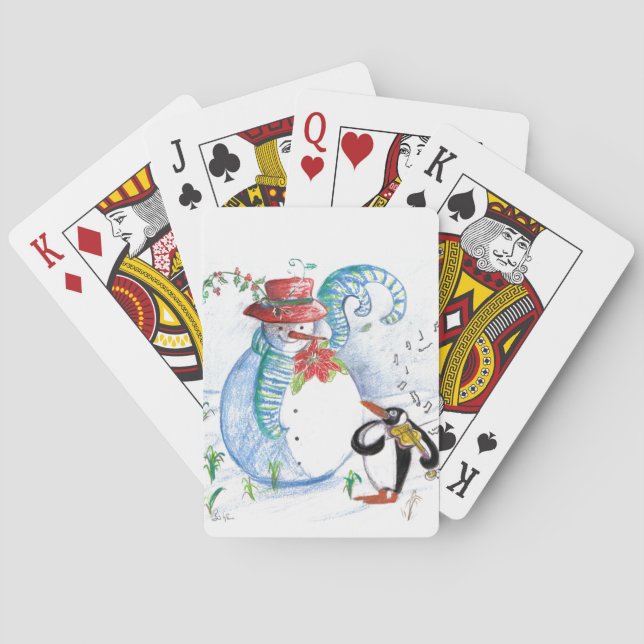 SNOWMAN AND PENGUIN'S WINTER SERENADE PLAYING CARDS (Back)
