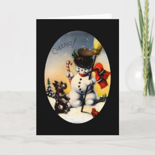 Snowman and Scotty Dog Cheerio! Holiday Card